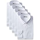 [ドレスコード101] ワイシャツ 長袖 (形態安定) メンズ 5枚組 セット 綿混素材 白シャツ イージーケア M L LL 3L 大きいサイズ 白 5SET-SHDZ14-00 ボタンダウン 5枚 日本 首周り41×裄丈84 (日本サイズL相当)