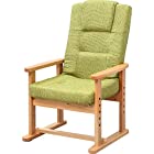 アイリスプラザ 椅子 座椅子 リクライニング ハイバック グリーン 幅約54×奥行約54~72×高さ約71~90cm YC-602HH