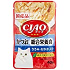 チャオ (CIAO) キャットフード パウチ 総合栄養食 かつお ささみ・おかか入り 40g×16個 (まとめ買い)
