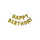 kikipa 誕生日 飾り付け 風船 HAPPY BIRTHDAY バルーン パーティー 装飾 バルーン 1文字縦約37cm (ゴールド)
