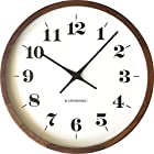 KATOMOKU muku round wall clock 12 ウォールナット 電波時計 連続秒針ムーブメント km-98BRC φ306mm (電波時計)