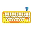 FELiCON ブルートゥースキーボード 308i ワイヤレスキーボード コンパクトキーボード 軽量 Bluetoothキーボード タイプライター (イエロー)