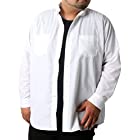 [ルイシャブロン] カジュアルシャツ メンズ おおきいサイズ カジュアル 長袖 無地 シャツ ゆったり Tシャツ セット アンサンブル ホワイト LL