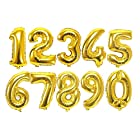 【Shiseikokusai 】数字 「0~9」40cm ゴールドアルミ風船 誕生日パーティーバルーン 写真撮影 10個セットゴールド(shuzi-jinse2-0-9)