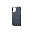 GRAMAS Shrunken-calf Leather Shell Case for iPhone 11 Pro (ネイビー)