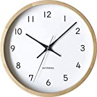 KATOMOKU muku clock 13 ヒノキ 電波時計 連続秒針 km-104HIRC φ306mm (電波時計)