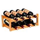 Anberotta 木製 ワインラック ワインホルダー ワイン シャンパン ボトル ウッド 収納 ケース スタンド インテリア ディスプレイ 2,3,4段から選べる W65 (8本用収納・2段/ブラウン)
