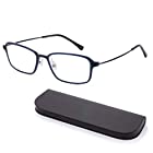 MIDI-ミディ おしゃれ 老眼鏡 MIDIポケット 14mmの極薄メガネケースに収納 ブルーライトカット 紫外線カット メンズ 軽量 ダークブルー (MP-11,C3,+1.75