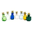 長方形のミニカラーのガラスの瓶はコルクの栓を持って、カラーの装飾の瓶、ペンダントの瓶-7種類の色は混合して、かわいい小さい瓶