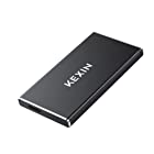 KEXIN 外付けSSD 500GB USB3.1(Gen2) 超小型 超高速 ポータブルSSD PS4(メーカー動作確認済) 転送速度(最大)550MB/s 超ミニ 2本ケーブル付き Type-A/Type-C 対応 耐衝撃 薄型 軽量（ブラッ