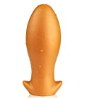 MAPARON 超太いアナルプラグ 卵型アナルプラグ 前立腺刺激 アナル拡張 強力な吸盤 吸盤付き 肛門栓 アナル開発 Gスポット刺激 アナル開発 シリコン製 ゴールド XL 商品カタログ付き