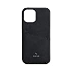 Simplism シンプリズム iPhone 12 / 12 Pro [NUNO] カードポケット付き本革バックケース ブラック TR-IP20M-NNG2-BK