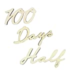 regalo 木製ウッドガーランド レターバナー 100日祝 ハーフバースデー (100Days･Half 筆記体ナチュラル)