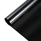 遮光シート 真っ黒 超遮光 遮光シート 窓用フィルム 窓ガラスフィルム ブラック 完全目隠し UVを100%カット 貼り直し可能 日除け 防犯 飛散防止 水で貼れる ブラック 不透明な黒 (90cm X 2.5m)