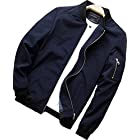 ワイズファクトリー ジャケット メンズ MA-1ジャケット アウター カジュアル ベーシック シンプル 無地 ミリタリー (ネイビー, L)