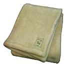 洗える メリノウール毛布 シングルサイズ 140×200cm 毛羽部分ウール100％ 日本製（ベージュ）