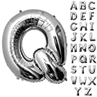 アルファベット A～Z シルバー バルーン 文字 バルーン アルファベット 組み合わせ サイズ約100cm /40inch 装飾・演出 風船 誕生日 バースデー パーティー イベント ， 銀 (Q)
