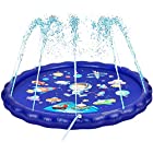 Asamoom 噴水マット こども用 噴水おもちゃ ビニールプール プレイマット 子供 プール噴水 みずあそび 芝生遊び 夏の庭 大型 170CM