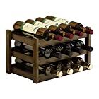 Anberotta 木製 ワインラック ワインホルダー ワイン シャンパン ボトル ウッド 収納 ケース スタンド インテリア ディスプレイ W091 (12本収納・3段)