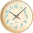 KATOMOKU plywood clock 21 電波時計 スイープ（連続秒針） km-120BLRC φ252mm (ライトブルー)