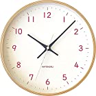 KATOMOKU plywood clock 22 電波時計 ピンク スイープ（連続秒針） km-121LPRC φ252mm