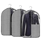 ガーメントカバーバッグワードローブの保管と旅行用のスーツバッグ、防水、防塵服カバー、スーツ、ジャケット、スカート、シャツ、コート用ジッパー付き (3pcs 88 * 60cm)