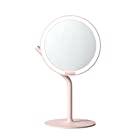 AMIRO Mateミラー 化粧鏡 卓上 LEDミラー 女優ミラー メイクミラー 卓上鏡 高色彩還元 明るさ調整可能 180°回転 USB充電 AML008F ピンク