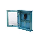 （Manaheart) 木製 キーボックス 小物ボックス キースタンド 玄関インテリア 壁掛け 対応 ブルー 25cm×21cm (青色)