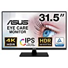 ASUS 4K モニター Eye Care VP32UQ 31.5インチ / IPS / 100% sRGB/HDR-10 / DP, HDMI/ブルーライト軽減/フリッカフリー/VESA対応/国内正規品
