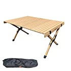 【Eizer Camp】 アウトドア ローテーブル 木製テーブル 折りたたみ式 コンパクト ウッドロールテーブル (テーブル小)