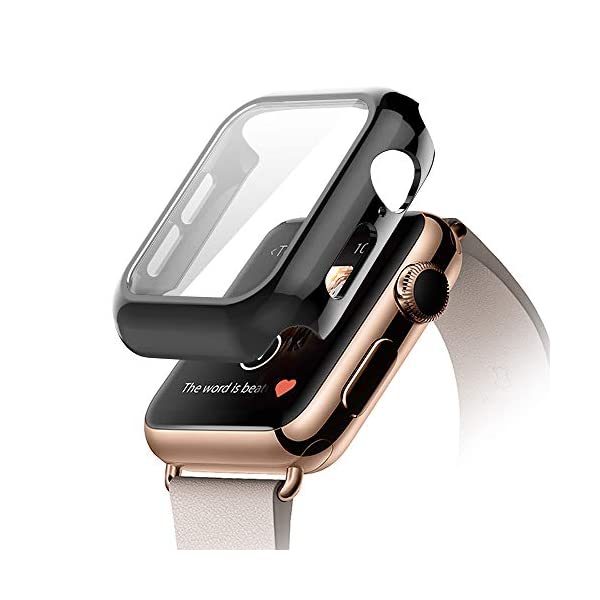 Apple Watch ケース 液晶全面保護カバー 42mm フィルム ガラスフィルム付きの保護ケース アップル ウォッチ フルカバー 一体式 Pc素材 完全
