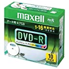 maxell データ用 DＶD-R 4.7GB 16倍速対応 インクジェットプリンタ対応ホワイト(ワイド印刷) 10枚 5mmケース入 DR47WPD.S1P10S A