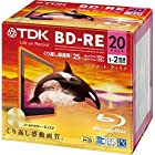TDK 録画用ブルーレイディスク ハードコート仕様 BD-RE 25GB 1-2倍速 ゴールドディスク 20枚パック 5mmスリムケース BEV25A20A