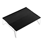 FLYFLYGO テーブル アルミ製 組み立て式 超軽量テーブル ミニテーブル 収納袋付き アウトドアも室内も使用 (ブラック)