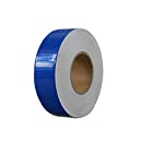セーフラン(SAFERUN) 高輝度反射テープ 青 50mmx50m 厚さ0.35mm カプセル構造高輝度反射タイプ PVC