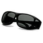 [FREESE] サングラス メンズ 偏光 メガネの上から オーバーサングラス ゴーグル UVカット 防風 風よけ (マットブラック)