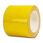 セーフラン(SAFERUN) 耐摩耗ラインテープ 黄 100mm x22m 基材:ポリプロピレン 接着剤アクリル系 厚さ0.2mm 表面耐摩耗層