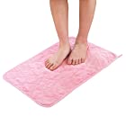 ルックス 浴室足ふきマット ピンク 約40cm×60cm (マイクロファイバー バスマット 洗える 足ふきマット)