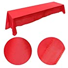 Acogedor 長方形テーブルカバー 無地 耐熱 厚手 高級感 テーブルをきれいになり 再利用可能 全５色選びる(赤い)