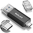 Thkailar 32GB タイプC USBフラッシュドライブ(Type - C usb3.1 gen1 + usb3.0)高速デュアルフラッシュディスク ブラック (32GB, Black)