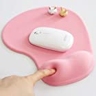 マウスパッド キーボード用 低反発 リストレスト 疲労低減 男性 メンズ 女性 (3色の選択肢) (ピンク)