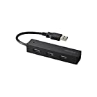 BUFFALO USB ハブ USB2.0 バスパワー 4ポート ブラック BSH4U055U2BK【Nintendo Switch/Windows/Mac対応】
