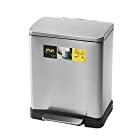 JAVA Lase ペダルビン ステンレス ゴミ箱 20L(30Lゴミ袋対応) メタリックシルバー 消臭剤ポケット付