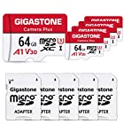 Gigastone Micro SD Card 64GB マイクロSDカード フルHD 5Pack 5個セット 5 SDアダプタ付 5 ミニ収納ケース付 w/adaptor and case SDXC U1 C10 90MB/S 高速 micro