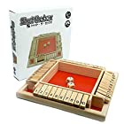 Claurys シャット・ザ・ボックス サイコロ 木製 パーティ ボード ゲーム ダイス 数字 (レッド)