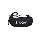 【ボール3個 ティー3本収納】ゴルフ ボールポーチ S.T.Golf ゴルフボールケース 軽量 ゴルフ ボールケース (ブラック)