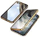 【YMXPY】表面強化ガラス+背面強化ガラス iPhone7plus iPhone8plus ケース ガラス アルミバンパー マグネット留め 取り付けやすい 磁石止め 360°全面保護 表裏フルカバー クリア 透明 液晶ガラス 背面ガラス アイフ