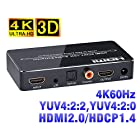 BLUPOW 4K60Hz HDMI音声分離器「HDMI入力 → HDMI+同軸・光デジタル+3.5mmアナログ音声出力」hdmi 分離 音声 hdmiサウンド分離器 hdmi分配器 hdmiデジタルオーディオ分離器 4K・3D対応 VA86