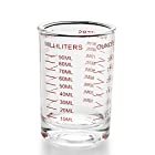 ショットグラス エスプレッソ 3oz/90ml 計量カップ 目盛り付き 厚み強化 耐熱ガラス製 お酒グラス ワイングラス エスプレッソマシン ショットグラスの測定カップショットグラス (1)