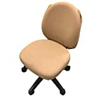 [DauStage] 選べる 13色 オフィスチェアカバー 椅子カバー オフィス用 事務椅子 チェアカバー 伸縮素材 マイクロファイバークロス付き 05，ブラウン